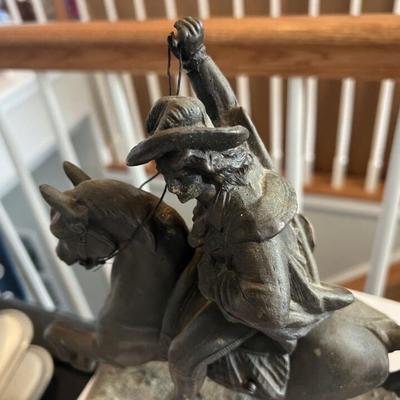 EARLY 1900'S METROPOLITAN MFG CO METAL STATUE OF A GENERAL RIDING A HORSE