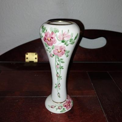 VINTAGE HAND PAINTED BASKET AND VASE