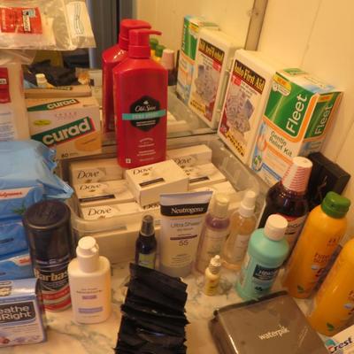 Bathroom & Self Care Supply Lot - AllSeen In Photos - Variety Of New Sealed Items & Partialy Used