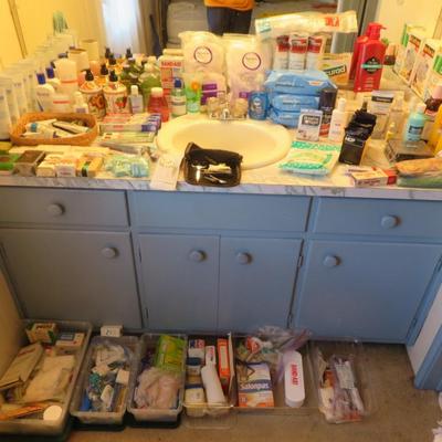 Bathroom & Self Care Supply Lot - AllSeen In Photos - Variety Of New Sealed Items & Partialy Used