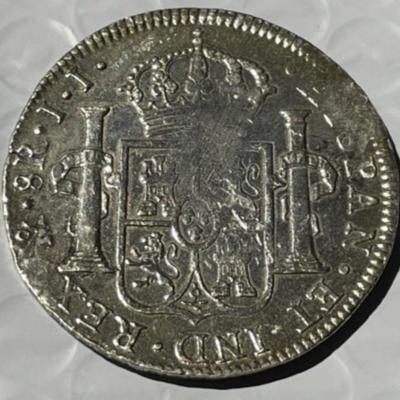 Mexico 1814-JJ Circulated Condition Silver 8-Reales Preowned from an Estate. Cleaned & Polished at One Time.