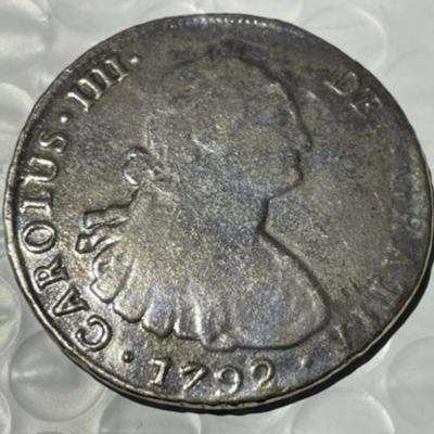 Bolivia 1792 PTS PR 8 Reales Circulated Condition Silver Coin Preowned from an Estate as Pictured. Cleaned & Polished at One Time.