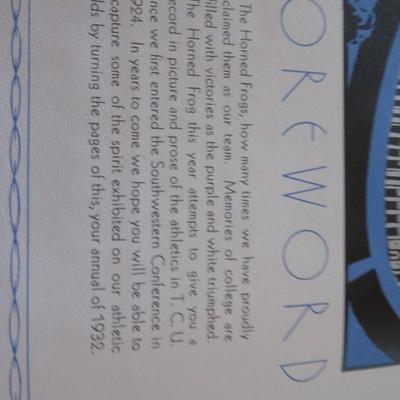 Texas Christian University Fort Worth - The Horned Frog Year Book Lot of 4 - 1930, 1931, 1932, & 1933