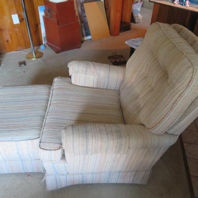 Mid-Century Modern Tufted Side Chair & Ottoman