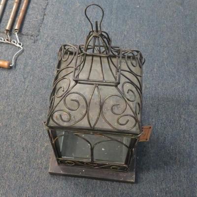 Large tabletop glass house, wrought iron birdcage terrarium display box By Red Carpet Studios