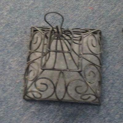 Large tabletop glass house, wrought iron birdcage terrarium display box By Red Carpet Studios