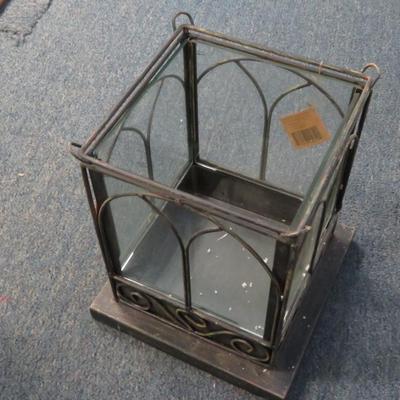 Large tabletop glass house, wrought iron birdcage terrarium display box By Red Carpet Studios