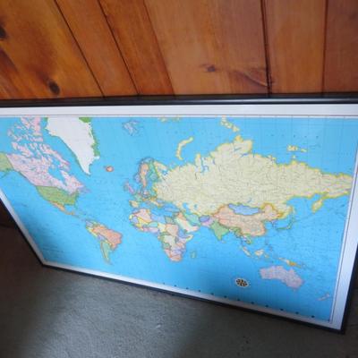 Color Print Lam-O-Tex World Map, 41.5" x 65.5"