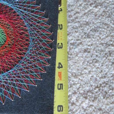 Vintage/Retro/Psychedelic 1960-1970 String/Thread Brass Nail Art Work Lot of 2 OWL & Sphere