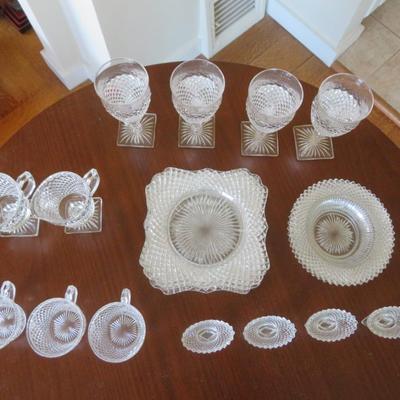 A Vintage 18 PIECE Group of Westmoreland Glass English Hobnail Clear