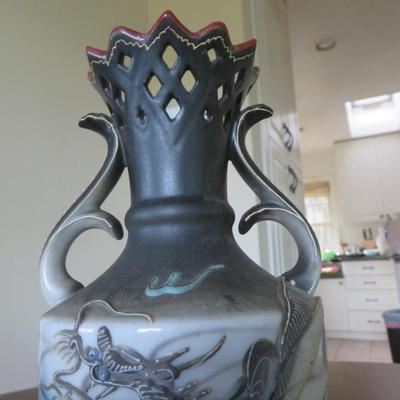 Japanese hand painted Dragon Vases