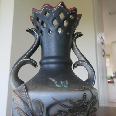 Japanese hand painted Dragon Vases