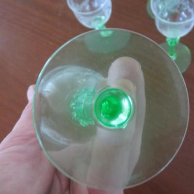 Tiffin-Franciscan Green Stem Wine Glass, set of 4