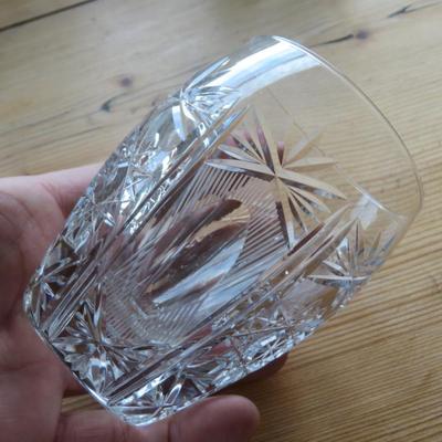 Ornate Crystal Tumbles / Cocktail Glasses - Lot of 5