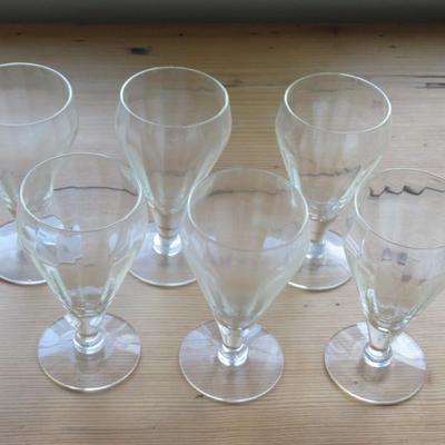 Vintage Optic Cocktail Glass Set of 4 Vertical Lines Sweet Wine Glass Cordial Formal Stemware Barware Glassware