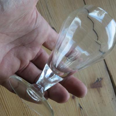 Vintage Optic Cocktail Glass Set of 4 Vertical Lines Sweet Wine Glass Cordial Formal Stemware Barware Glassware