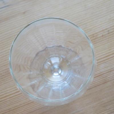 Vintage Optic Cocktail Glass Set of 4 Vertical Lines Sweet Wine Glass Cordial Formal Stemware Barware Glassware