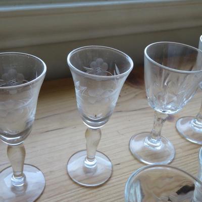 Lot Of Shot Glasses - all seen on table