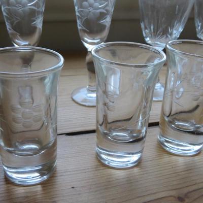 Lot Of Shot Glasses - all seen on table