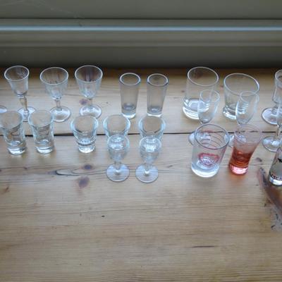 Lot Of Shot Glasses - all seen on table