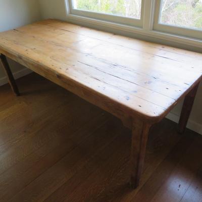 Large farmhouse table 190cm fir 1900 brewery raw natural wood - 6ft