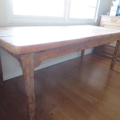 Large farmhouse table 190cm fir 1900 brewery raw natural wood - 6ft