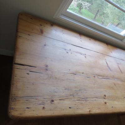 Large farmhouse table 190cm fir 1900 brewery raw natural wood - 6ft