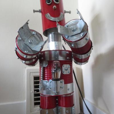 Tin Can Robot Lamp - Rare Estate Find