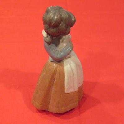 Lladro figurine Tenderness, Girl with Bunny Rabbit, 8"