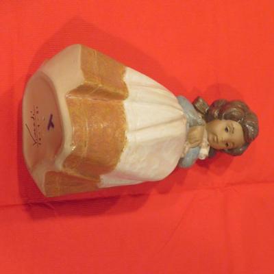 Lladro figurine Tenderness, Girl with Bunny Rabbit, 8"