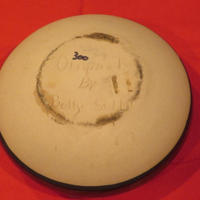 Vintage Betty Selby signed Southwest Pottery Wagon Wheel Cactus Desert 8â€ X 3.5â€