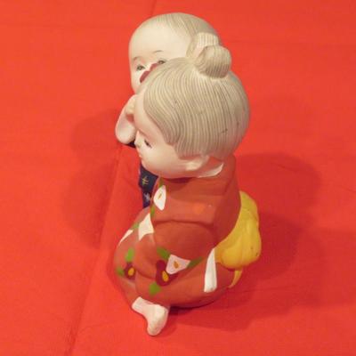 Japanese Hakara Dolls Hand Painted -Charming Figurine of Boy and Girl