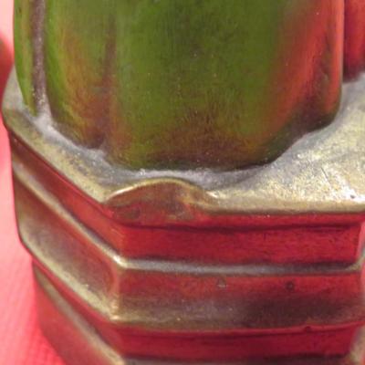 ARMOR BRONZE BOOKENDS *BEATRICE & DANTE* ORIGINAL PAINT c.1920