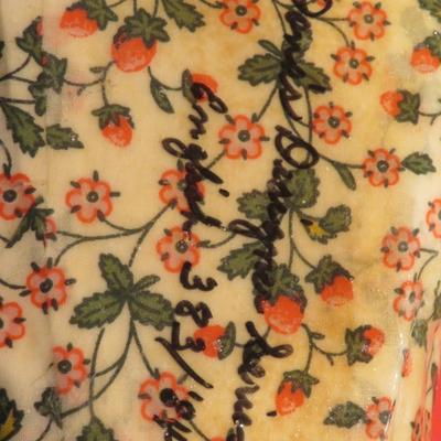 CHARMING PORCELAIN FLORAL PATCHWORK DESIGN CAT FIGURINE