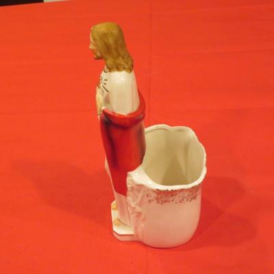 12" Vintage Sacred Heart JESUS Procelain Statue Figurine ART - by Velco JAPAN