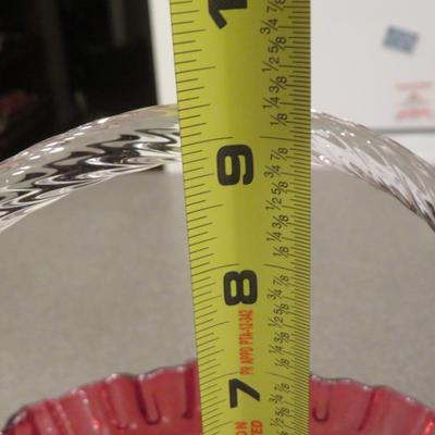 Fenton 9730 CC Country Cranberry Twisted Crystal Handle Caprice Basket