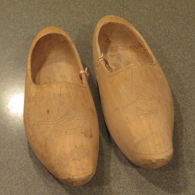 Vintage Traditional Hand Made Wooden Clogs lot of 2