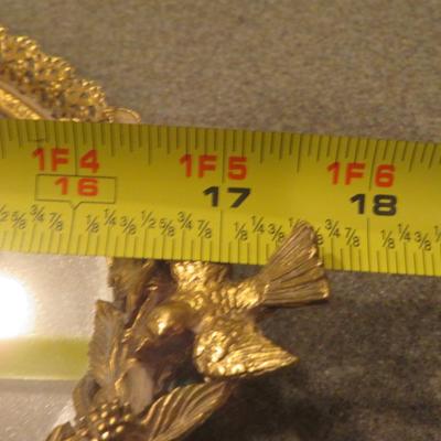 Vintage Gold Ormolu Dresser Wall Mirror with Bird Design Mid-Century Wall Mirror