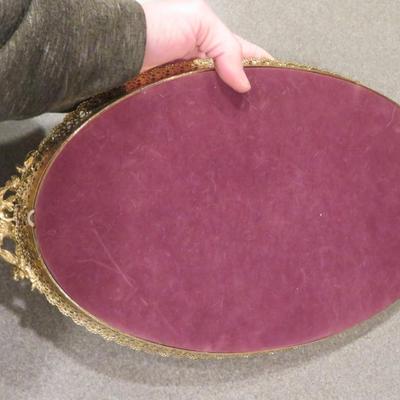 Vintage Gold Ormolu Dresser Wall Mirror with Bird Design Mid-Century Wall Mirror