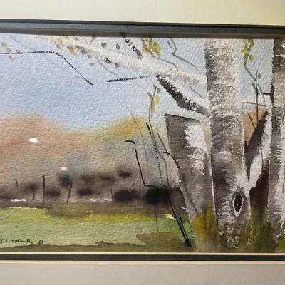 Vintage Patrick Hennessy Watercolor 13"x 15" Frame Size (Noted Artist) Scarce!