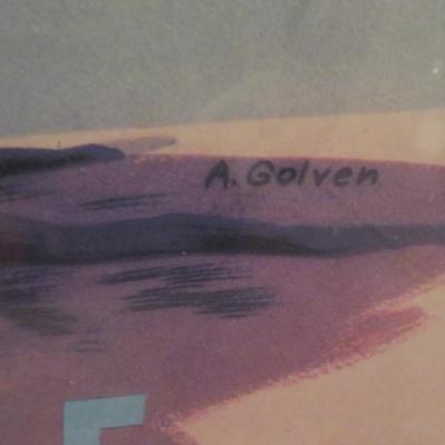 Air France Asia 1950 Travel Poster - Original in Frame 30 5/8" x 45 5/8"