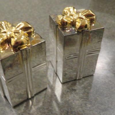 Godinger Silver Plated Gifts In Bag Salt And Pepper Shakers 1998 - Sold at Gumps of San Francisco