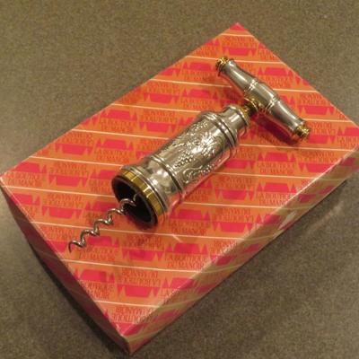 Rare Collector Corkscrew - L`Esprit & le Vin - Boutique du Manoir Thomason Grapes + Bon - Thomason Reproductions