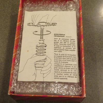 Rare Collector Corkscrew - L`Esprit & le Vin - Boutique du Manoir Thomason Grapes + Bon - Thomason Reproductions