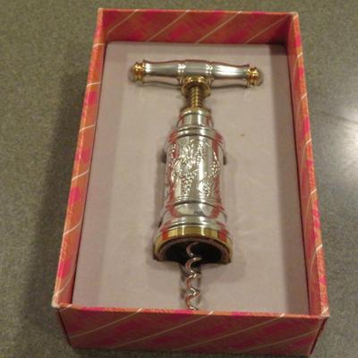 Rare Collector Corkscrew - L`Esprit & le Vin - Boutique du Manoir Thomason Grapes + Bon - Thomason Reproductions