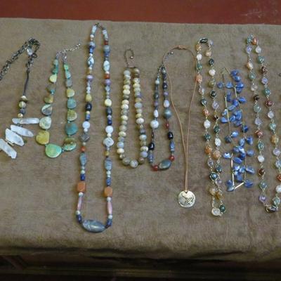 Genuine Stone Necklace Lot - 10 Great Necklaces - Estate Jewelry Lot