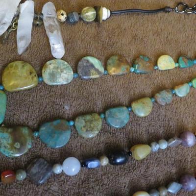 Genuine Stone Necklace Lot - 10 Great Necklaces - Estate Jewelry Lot