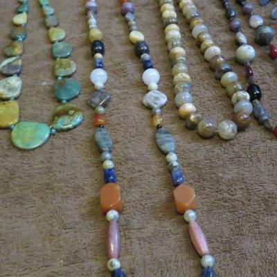 Genuine Stone Necklace Lot - 10 Great Necklaces - Estate Jewelry Lot