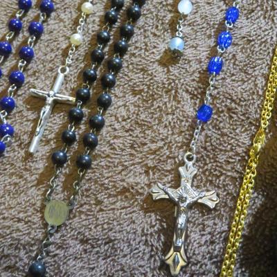 Catholic Religious Rosery and Cross Lot - Estate Jewelry Lot