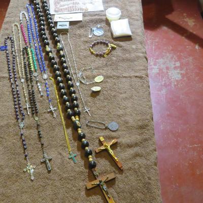 Catholic Religious Rosery and Cross Lot - Estate Jewelry Lot